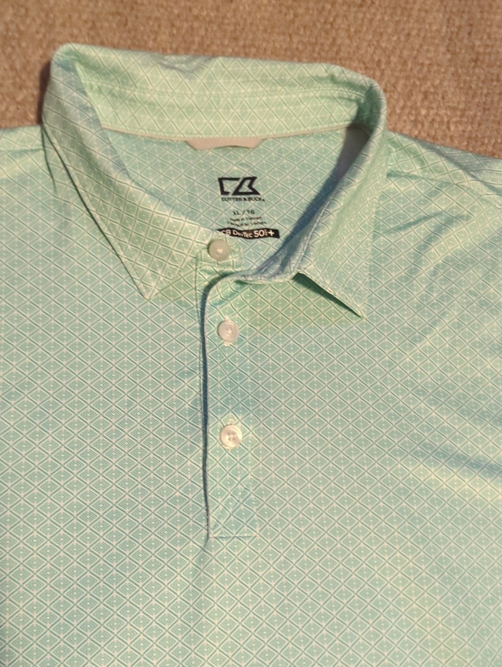 Edgewood Country Club Pittsburgh Cutter & Buck Golf Polo Size XL Green/White